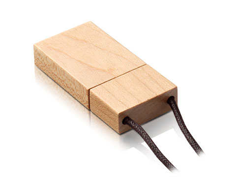 Holz USB-Stick mit Lederband