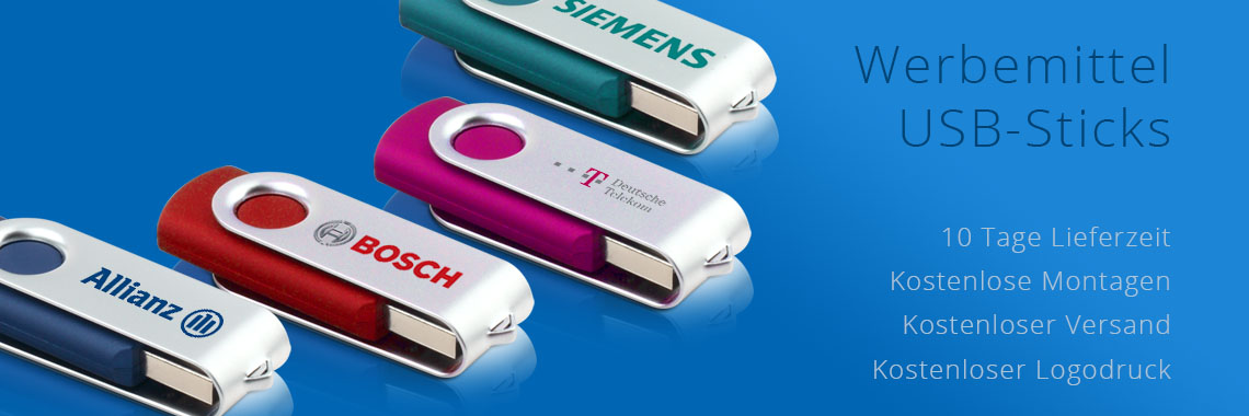 Werbemittel USB-Sticks mit Logo bedruckt